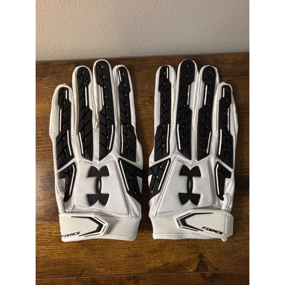 Under Armour NFL UA Team Fierce VI White & Black Football Gloves 4XL